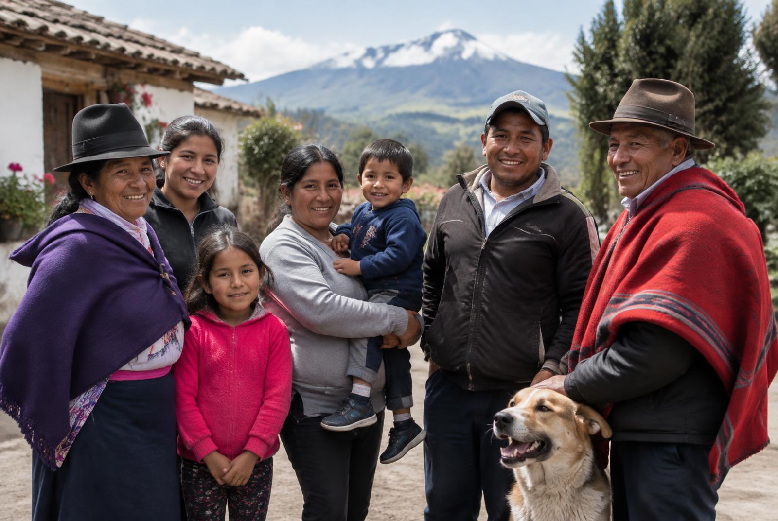 Familias y vecinos ecuatorianos reunidos